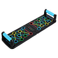 Дошка для віджимань з упорами 12в1 Zelart FI-0891 60x18,5 см чорний