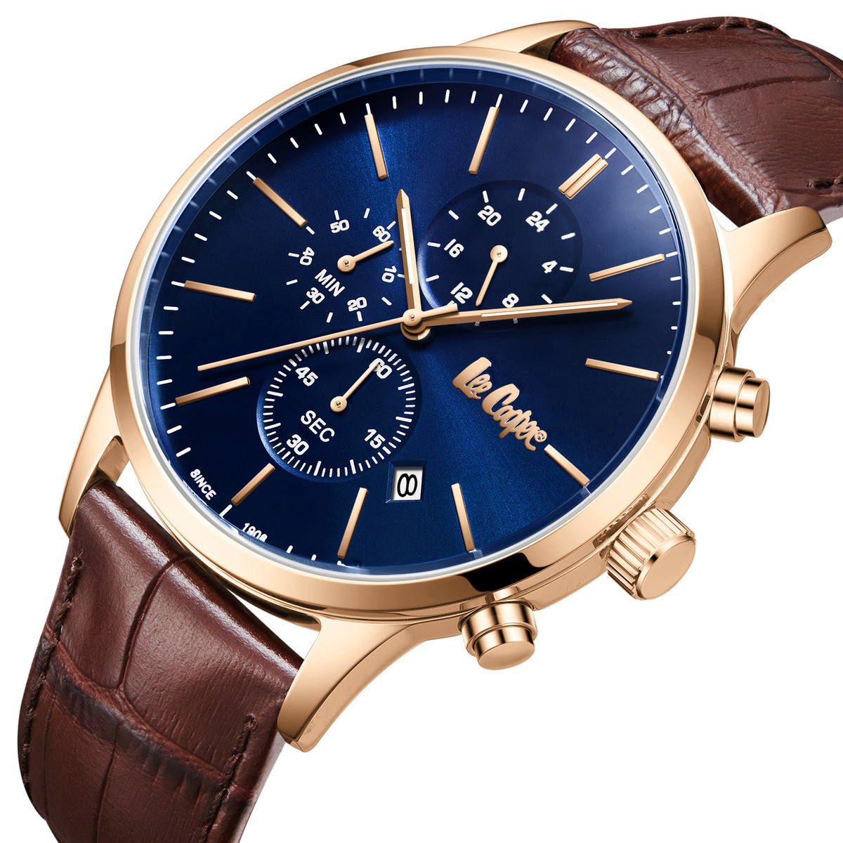 Lee Cooper Чоловічий водостійкий годинник Lee Cooper Leather Gold