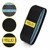 Резинка для фітнесу та спорту із тканини 4FIZJO Hip Band 15-20 кг Black/Blue (P-5907739310293), фото 7