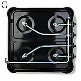 Настільна газова плита 4 конфорки, емальоване покриття, з кришкою, для балонного газу, фото 7