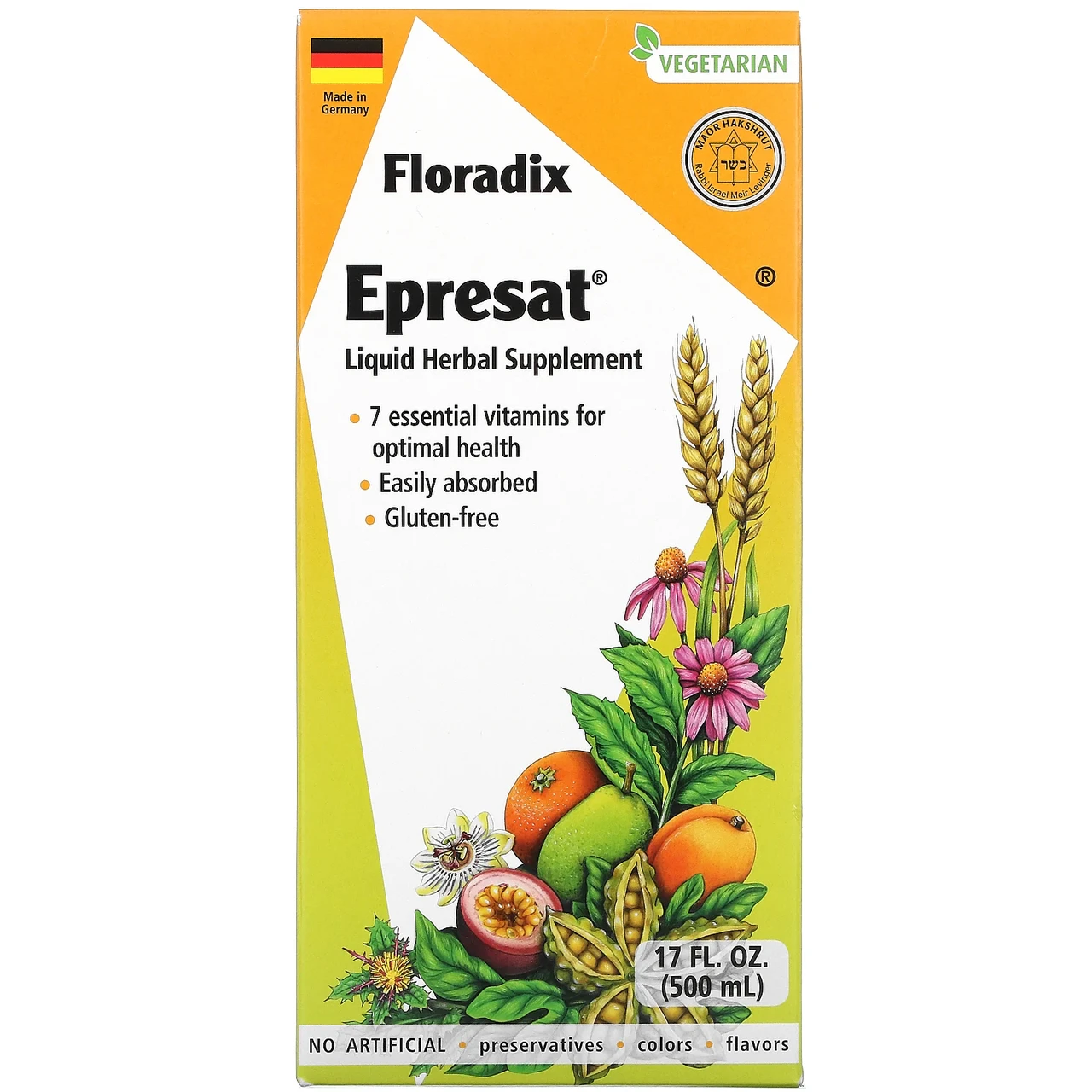 Gaia Herbs, Floradix, Epresat, рідка рослинна добавка, 500 мл (17 рідин та си. Унцій), Київ