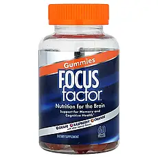 Focus Factor, домішка для оптимальної роботи мозку, виноград, малина, апельсин, 60 жувальних таблеток Київ