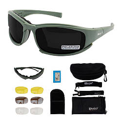 Захисні тактичні сонцезахисні окуляри з поляризацією Daisy X7 олива + 4 комплекти лінз