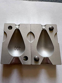 Якісна форма для грузил Грушка 100 г, метал Д16Т, Форми для лиття рибальських грузил