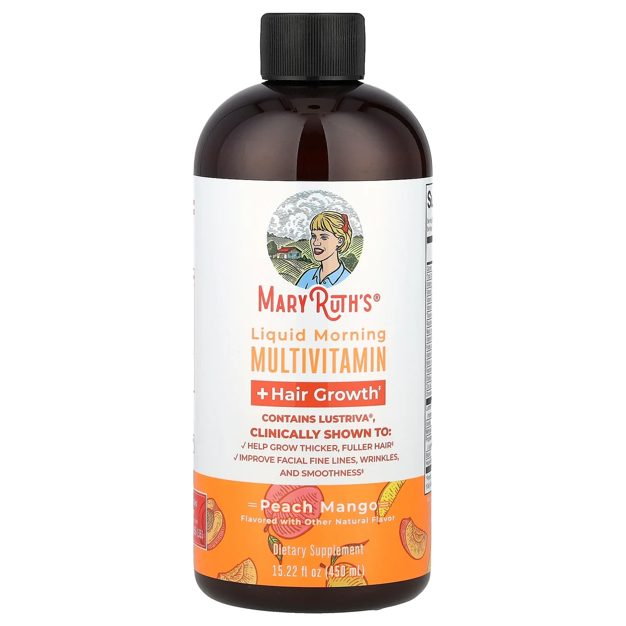 MaryRuth's, Liquid Morning Multivitamin + Hair Growth, персик і манго, 450 мл (15,22 рідк. Унції), Київ