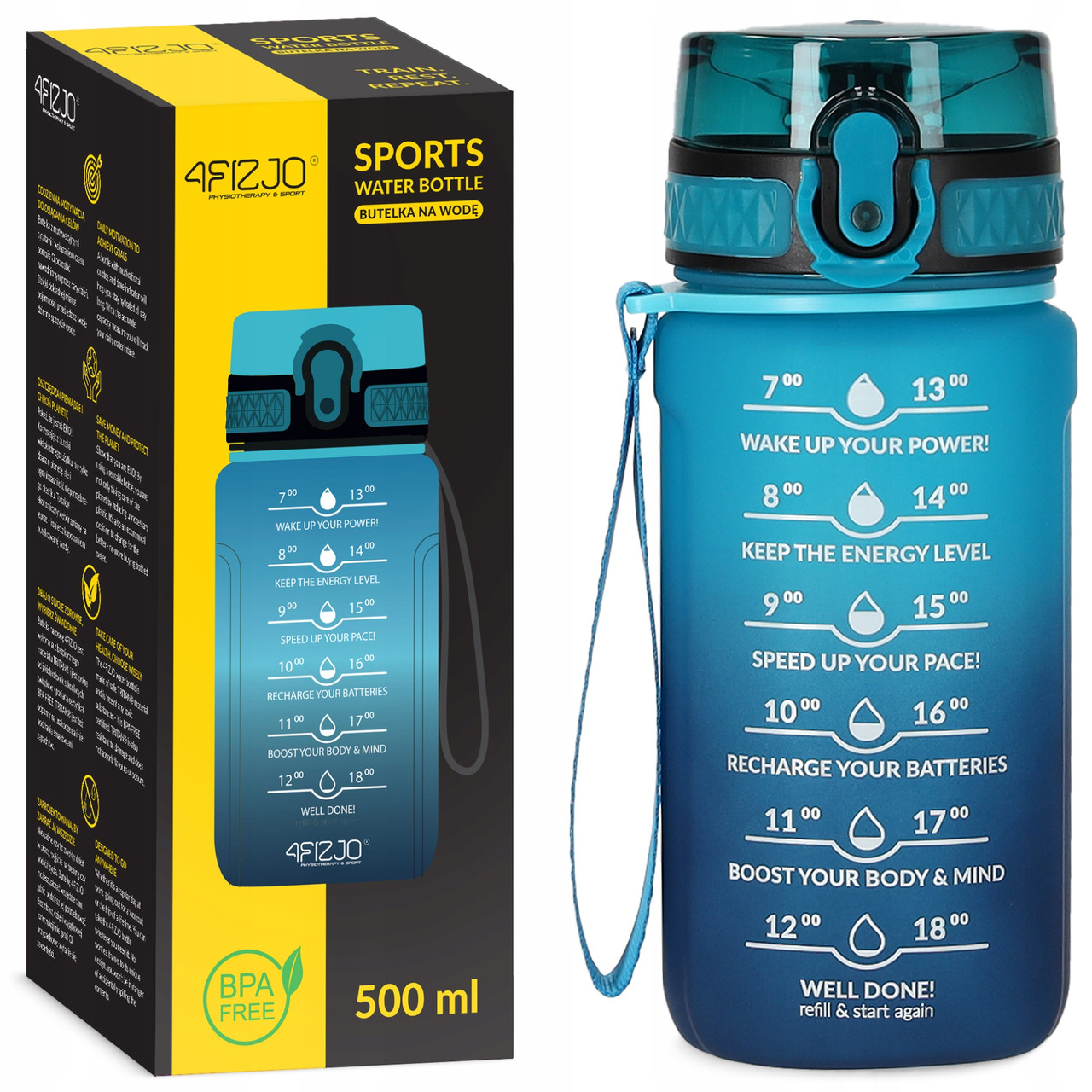 Пляшка для води спортивна 4FIZJO 500 мл Sky Blue/Blue (P-5905973400732)