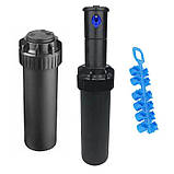 Зрошувач Presto-PS роторний, висувний, автоматичний, секторний з додатковими насадками для побудови систем, фото 2