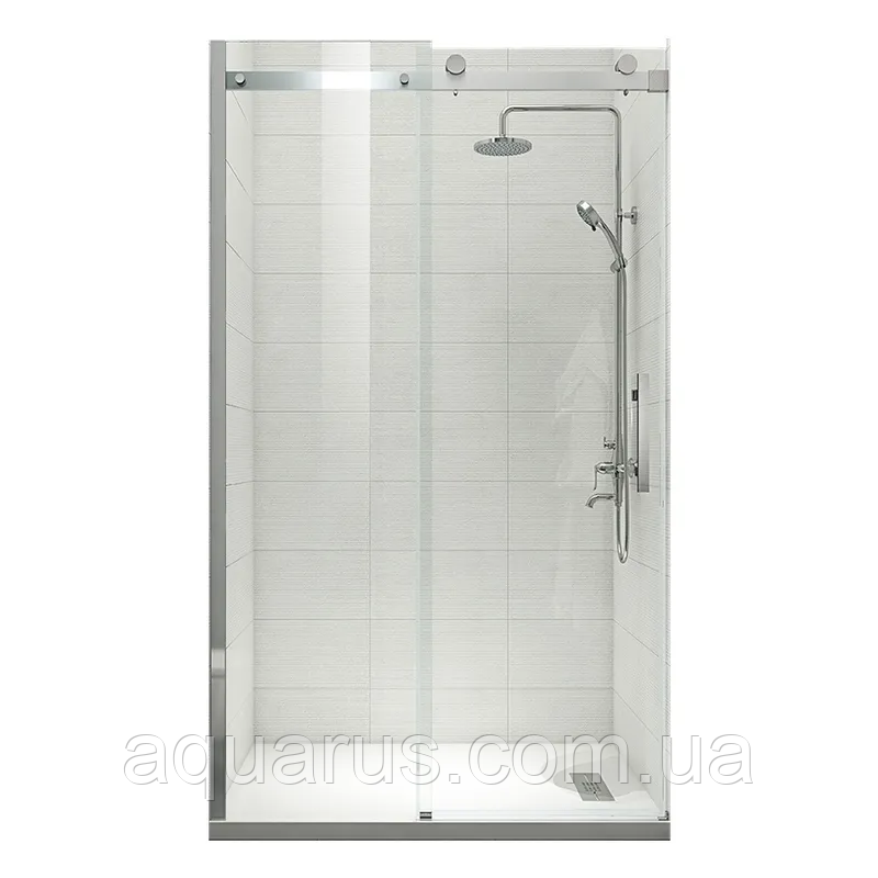 Двері в нішу Koer SR SD01-120x200-TR-02 прозоре скло Easy Clean 8мм, нікель (KR5379)