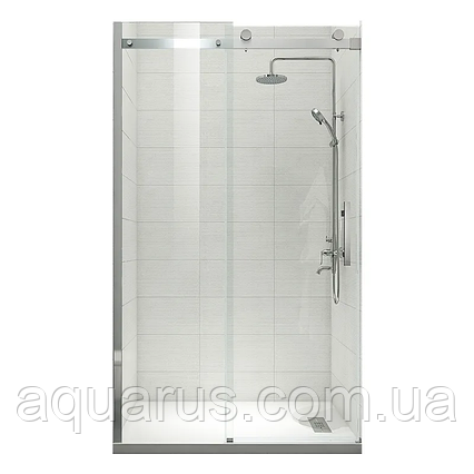 Двері в нішу Koer SR SD01-120x200-TR-02 прозоре скло Easy Clean 8мм, нікель (KR5379), фото 1