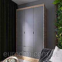 Шафа розпашна для одягу з висувними шухлядами (полиці- полиці) Еверест Сіті-1200 120,2х50х204,6 см Дуб сонома/Графіт (DTM-071129), фото 2