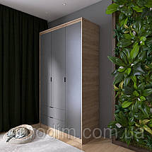 Шафа розпашна для одягу з висувними шухлядами (полиці- полиці) Еверест Сіті-1200 120,2х50х204,6 см Дуб сонома/Графіт (DTM-071129), фото 5