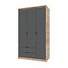 Шафа розпашна для одягу з висувними шухлядами (полиці- полиці) Еверест Сіті-1200 120,2х50х204,6 см Дуб сонома/Графіт (DTM-071129), фото 6