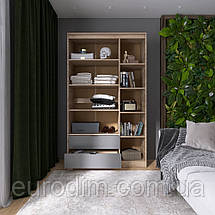 Шафа розпашна для одягу з висувними шухлядами (полиці- полиці) Еверест Сіті-1200 120,2х50х204,6 см Дуб сонома/Графіт (DTM-071129), фото 3