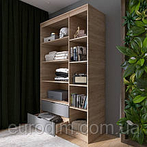 Шафа розпашна для одягу з висувними шухлядами (полиці- полиці) Еверест Сіті-1200 120,2х50х204,6 см Дуб сонома/Графіт (DTM-071129), фото 4