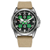 Awarder Embroidery Silver-Green Khaki Battery 10ATM