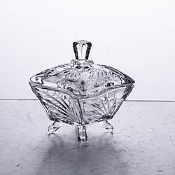 Цукорниця з кришкою 7.5×7.5×9 см ваза цукорниця скляна