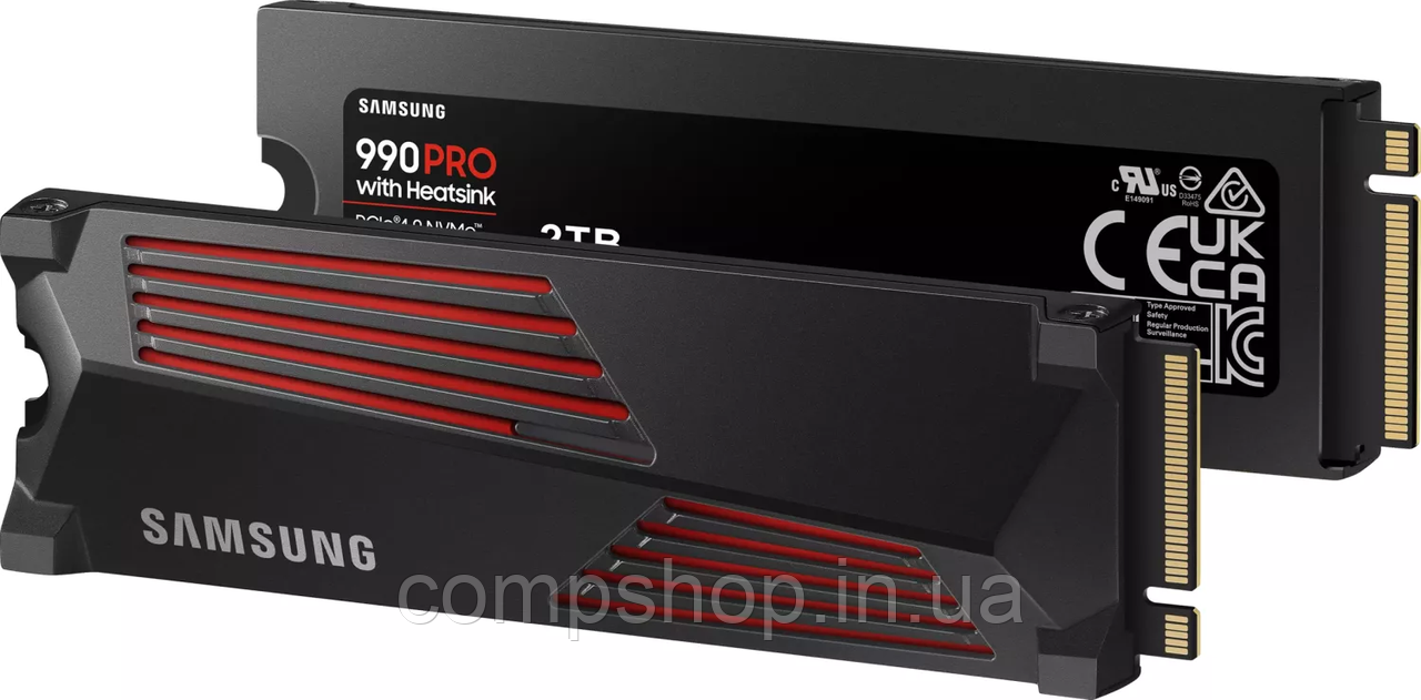 Твердотільний диск M.2  2TB  Samsung 990 PRO  (M.2 2280, PCIe 4.0 x4, 7450 /6900MB/s, радіатор) (код 136574)