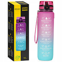 Пляшка для води спортивна 4FIZJO 1000 мл Pink/Sky Blue (P-5905973400770)