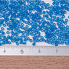 Бісер Японський MIYUKI Delica DB0787 11/0, Dyed Semi-Frosted Transparent Capri Blue, 2000 шт./10г, (УТ100032390), фото 3