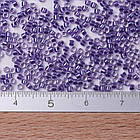 Бісер Японський MIYUKI Delica DB0906 11/0, Sparkling Purple Lined Crystal, 1000 шт./5г, (УТ100032404), фото 3