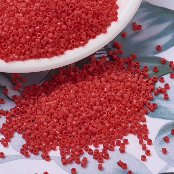 Бісер Японський MIYUKI Delica DB0727 11/0, Opaque Vermillion Red, 1000 шт./5г, (УТ100032407)