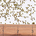 Бісер Японський MIYUKI Delica DB0604 11/0, Dyed Silver Lined Golden Olive, 400 шт./2г, (УТ100032429), фото 3