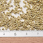 Бісер Японський MIYUKI Delica DB0034 11/0, Gold Light Plated, 400 шт./2г, (УТ100032431), фото 3