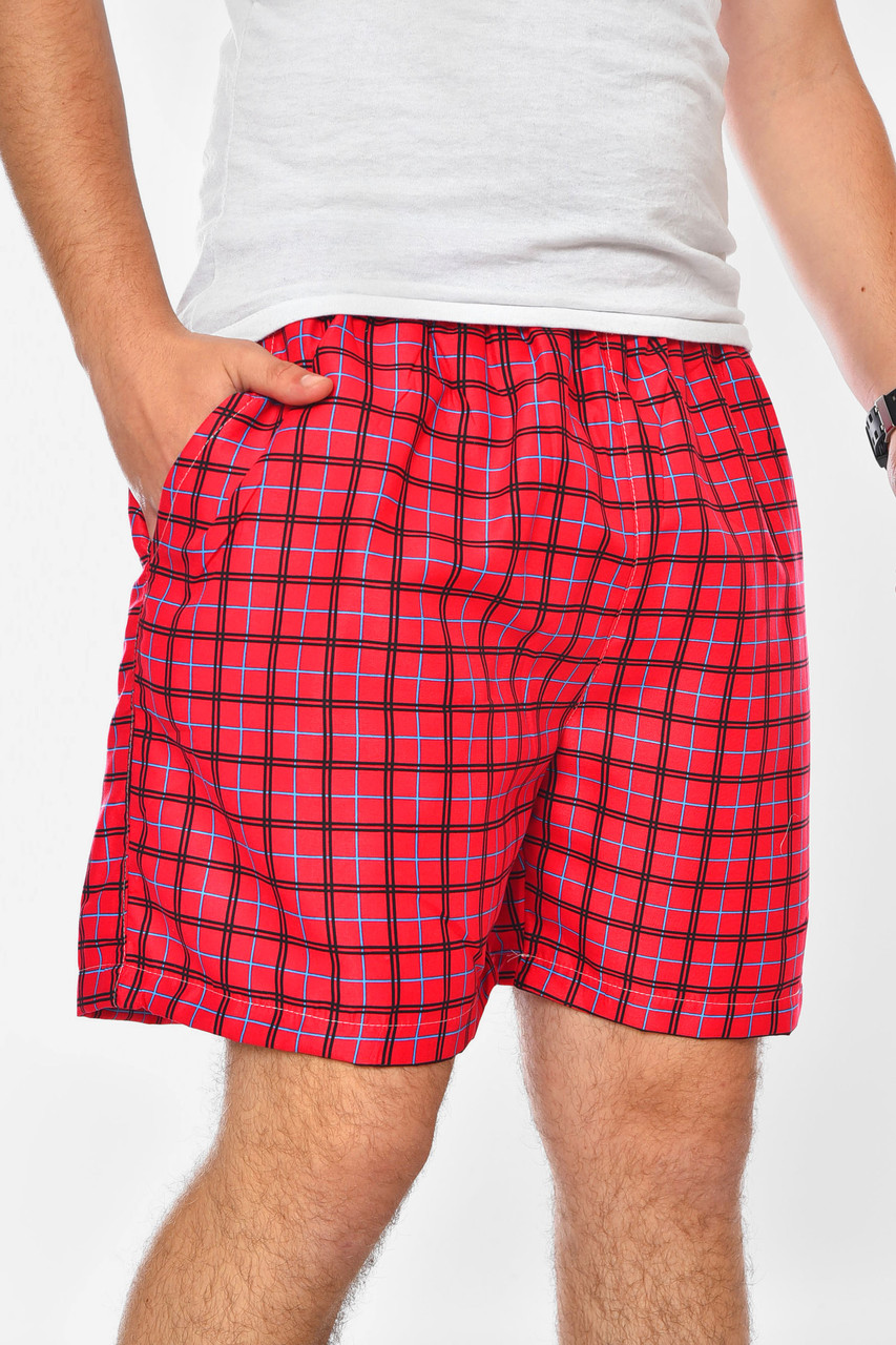 Шорти чоловічі батальні малинового кольору з принтом 199961M, фото 1