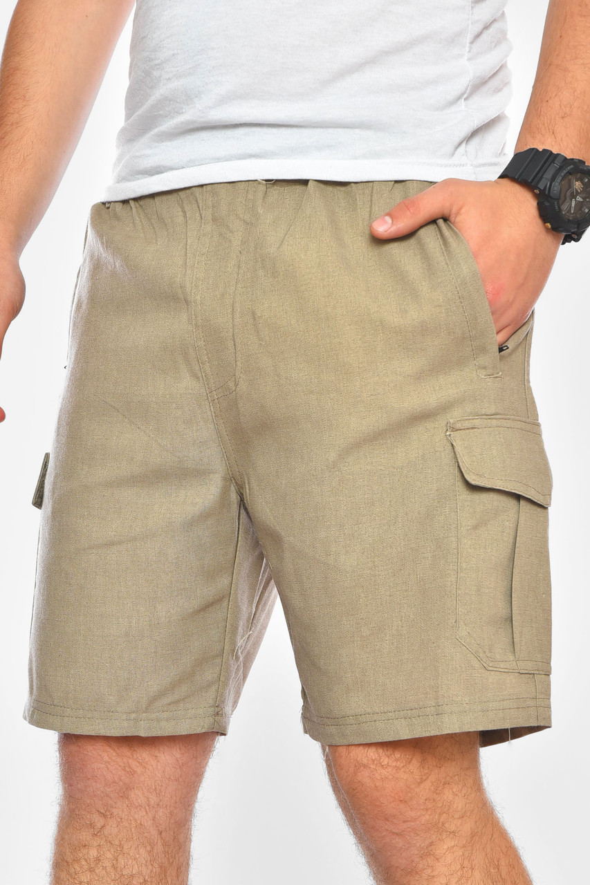 Шорти чоловічі однотонні темно-бежевого кольору 200203M, фото 1