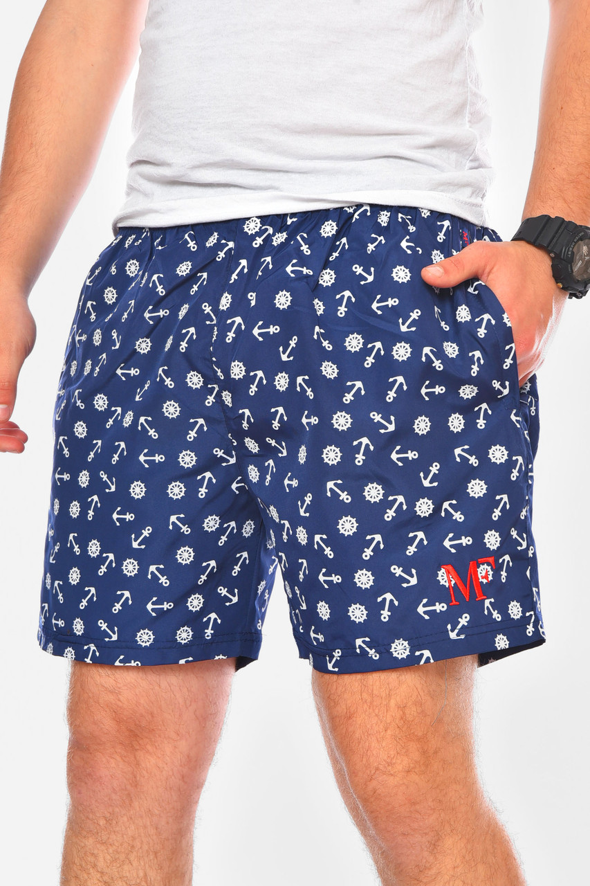 Шорти чоловічі темно-синього кольору з принтом 200582M, фото 1