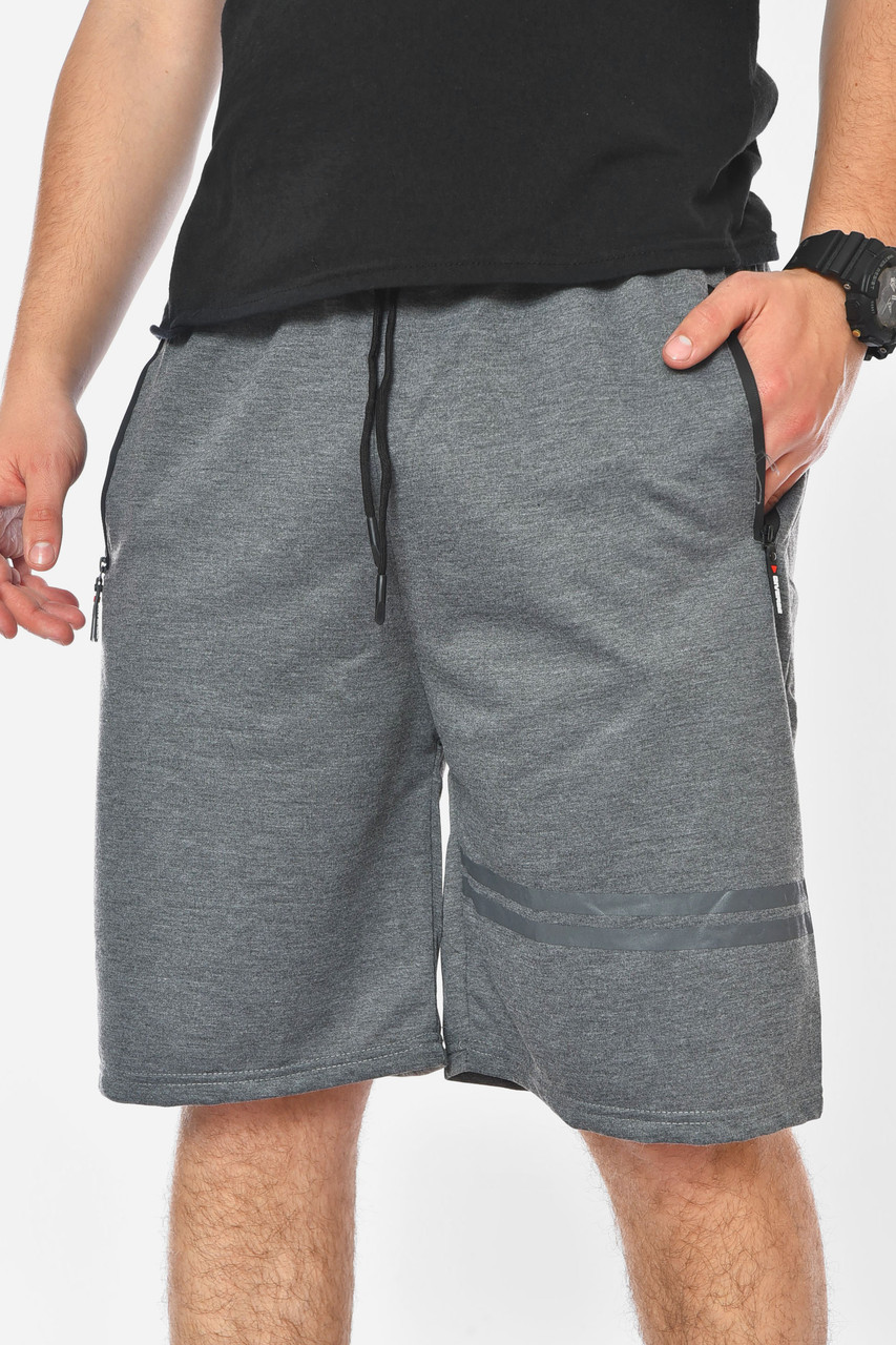 Шорти чоловічі однотонні темно-сірого кольору 200677M, фото 1