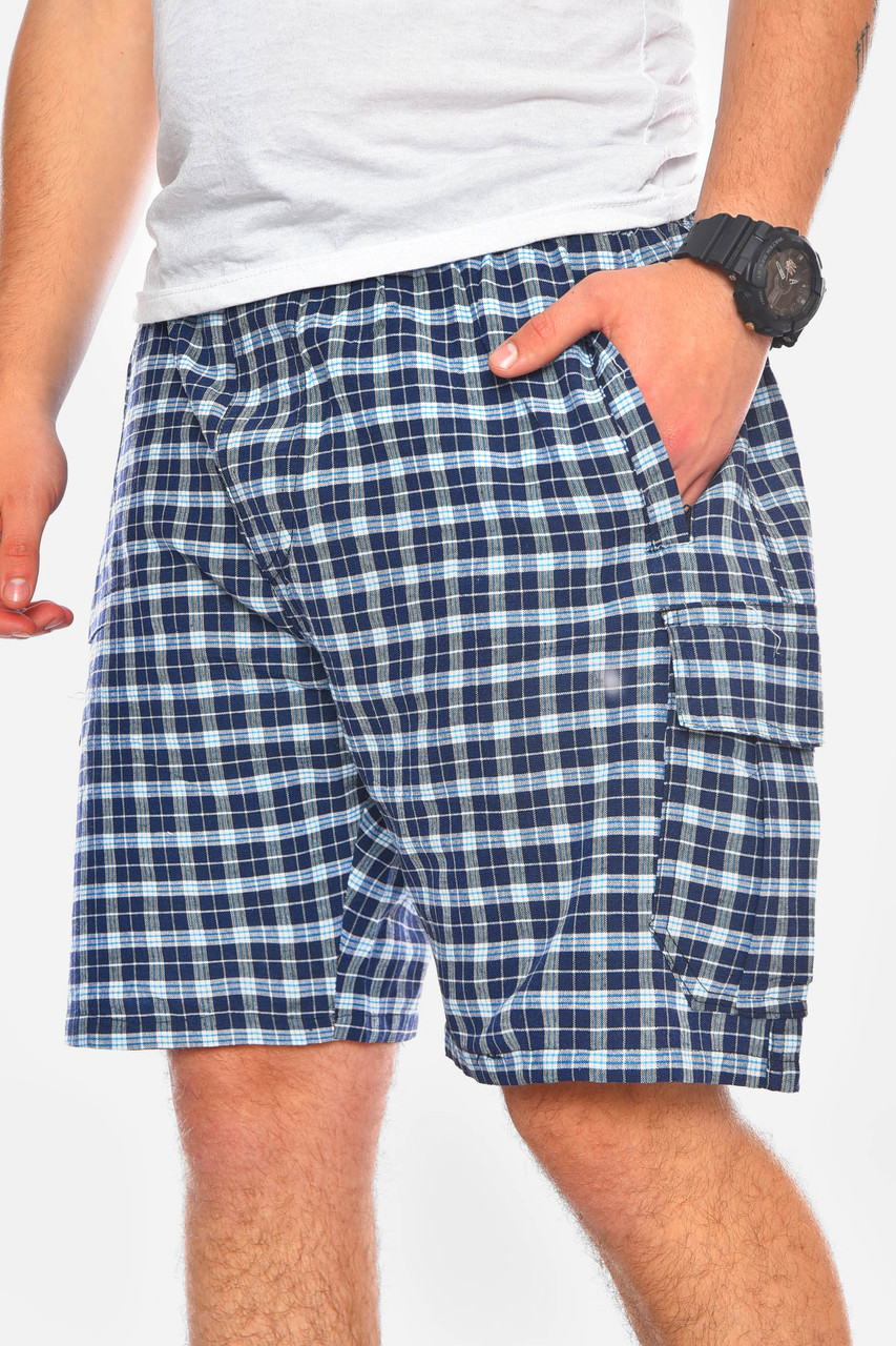 Шорти чоловічі напівбатальні темно-синього кольору з принтом р.4XL 200679M, фото 1