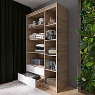 Шафа розпашна для одягу з висувними шухлядами (полиці- полиці) Еверест Сіті-1200 120,2х50х204,6 см Дуб сонома/Білий (DTM-071128), фото 5