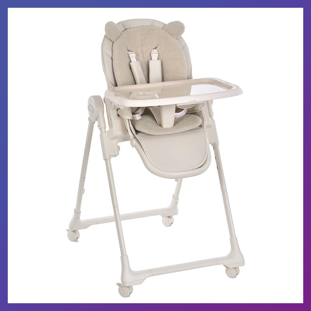 Стільчик дитячий для годування з регульованою спинкою El Camino ME 1037 CRYSTAL Bear Beige Бежевий, фото 1