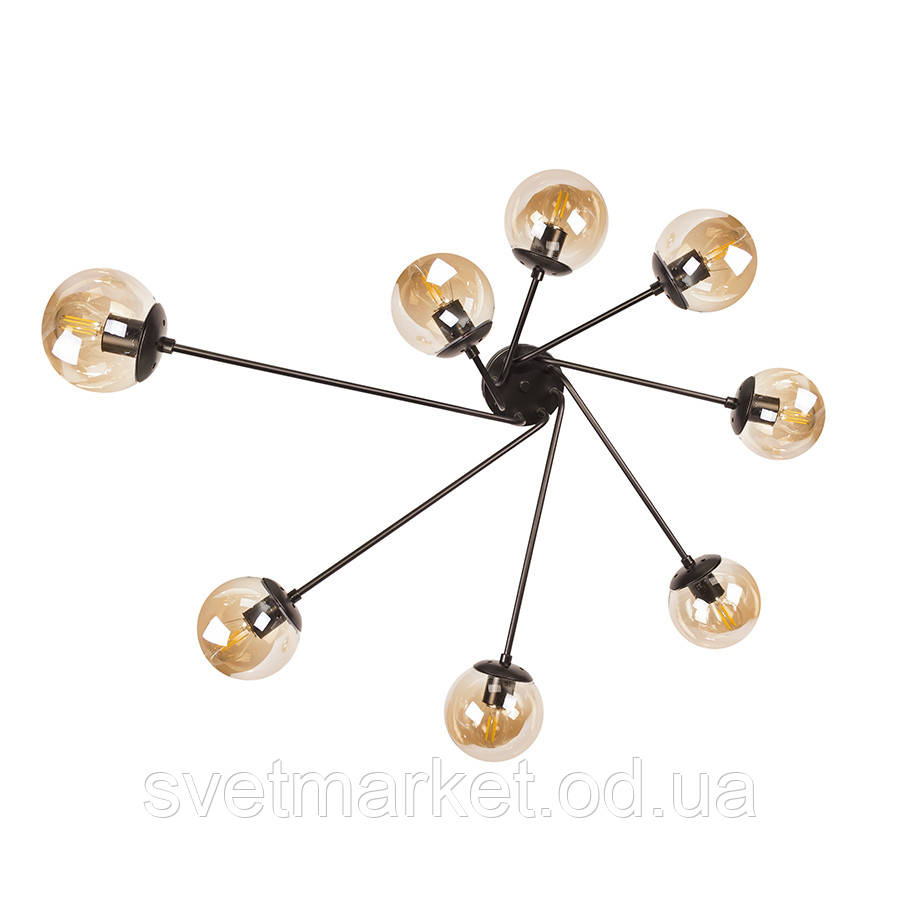 Стельова люстра 7529803-8 BK+BR, фото 1