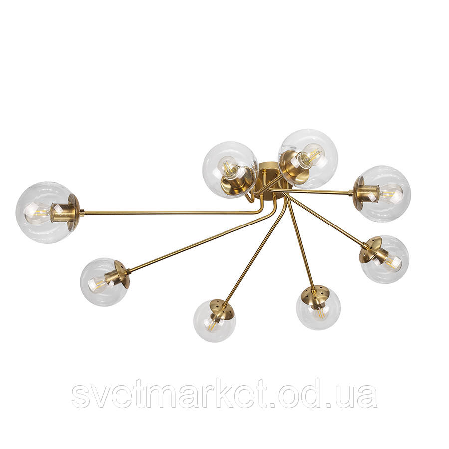 Красива стельова люстра для вітальні 7529803-8 BRZ+CL, фото 1