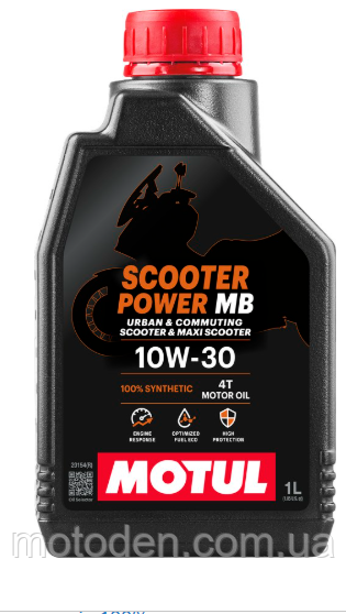 Олива моторна MOTUL SCOOTER POWER 4T SAE 10W30 MB (1L), фото 1