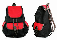 Рюкзак молодежный из ткани черно-красный