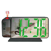 Годинник мережевий проекційний VST-900-4 Чорний із зеленим підсвічуванням