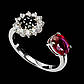 Рубін і шпінель срібна каблучка, 0351ЛР, фото 2