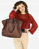 Жіноча плетена шкіряна сумка через плече MARCO MAZZINI, фото 6