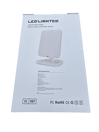 Косметичне потрійне дзеркало з світлодіодним підсвічуванням регулюється (16), фото 3