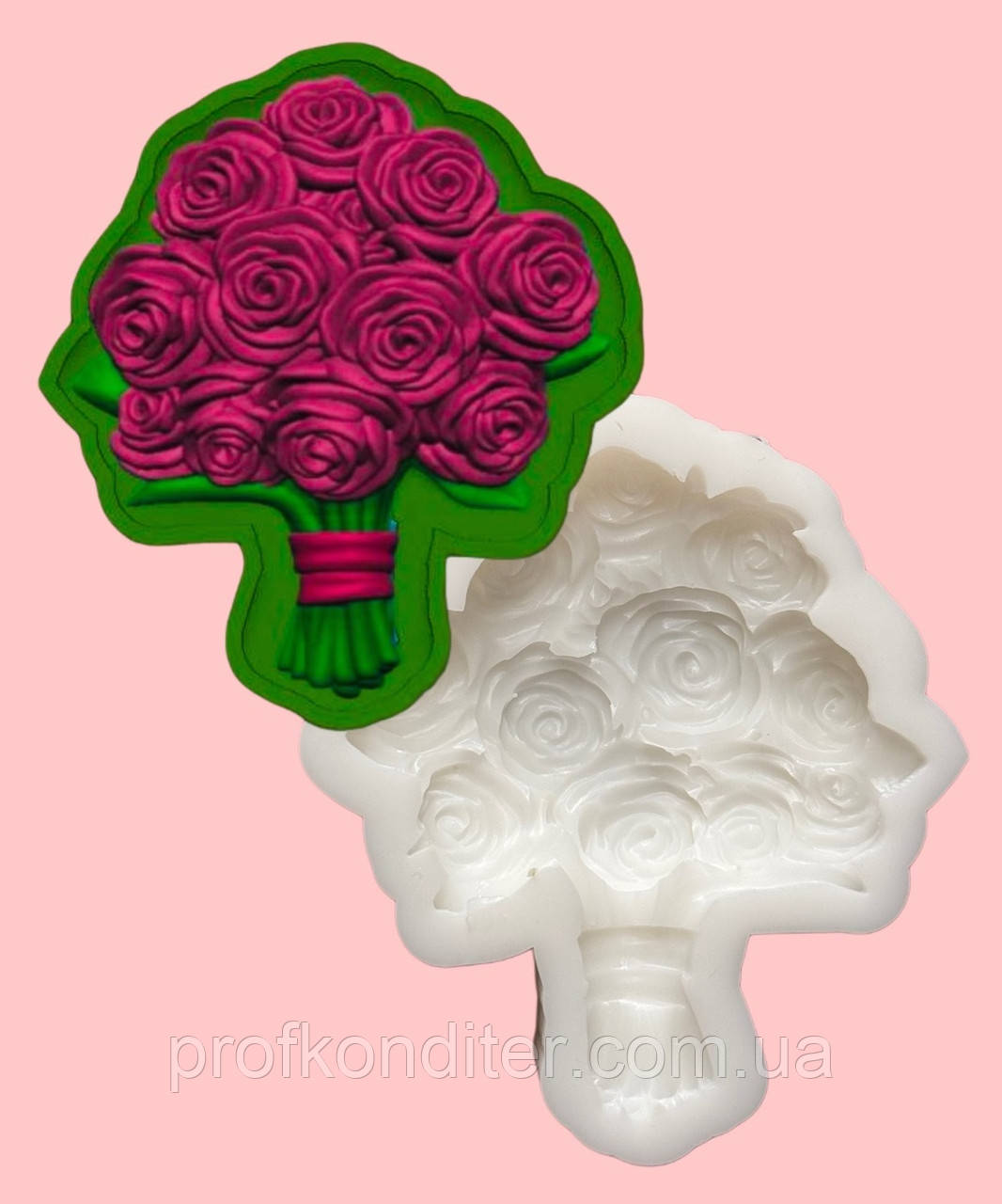 Силіконовий молд для ГІПСУ та ін ʼБукет Трояндʼ, фото 1