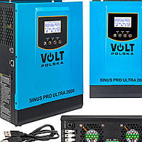 Гібридний сонячний інвертор Voltpolska SINUS PRO ULTRA-HV 2000 12/230 В (1000/2000 Вт) + 60A MPPT
