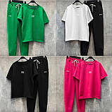 Котюм жіночий спортивний на літо з двонитки футболка і штани (Норма та напівбатал), фото 8