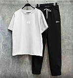 Котюм жіночий спортивний на літо з двонитки футболка і штани (Норма та напівбатал), фото 4