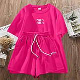 Костюм жіночий спортивний на літо футболка і шорти з двонитки (Норма та напівбатал), фото 5