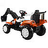 Електромобіль трактор-екскаватор із ковшем JOY (рукав 25 W, акумулятор 6 V, у коробці) Т-74430 Жовтогарячий, фото 7
