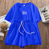 Костюм жіночий спортивний на літо футболка і шорти з двонитки (Норма та напівбатал), фото 4