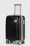 Маленька пластикова валіза ручна поклажа Three Birds 2024-02-2S чорний, фото 3